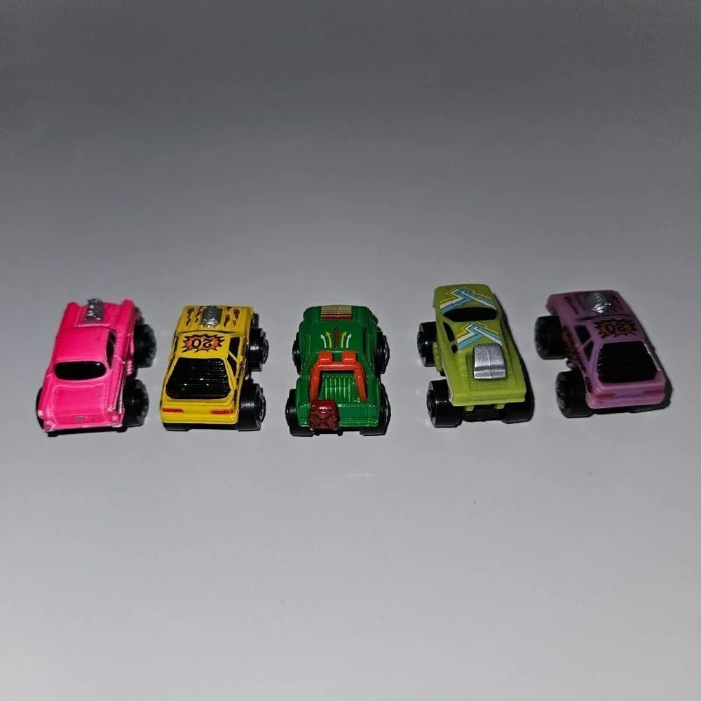 5 VTG Road Champs Mini Monster Wheels Lot Small Micro Pink Yellow Green Purple